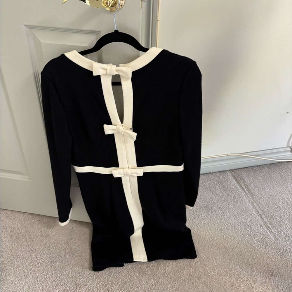 Milly Black and White Bow Dress